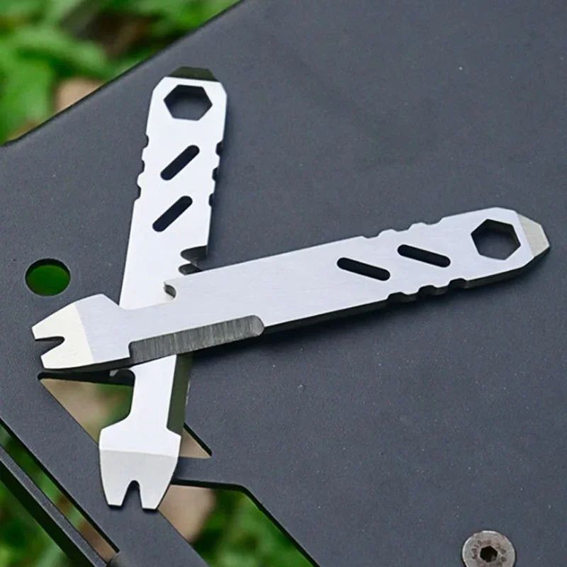 Mini EDC Sechskantschlüssel Outdoor Edelstahl Multifunktions-Hebel Flaschenöffner Tragbares Fahrrad-Reparaturwerkzeug Campingausrüstung – Detail 9