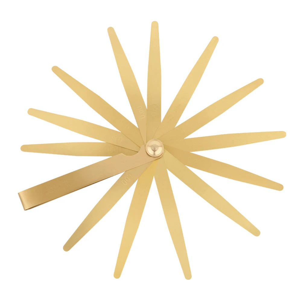 Description Picture 6 of item13pcs Feeler Gauges High Precision Metric Brass Foldable Feeler Gauge 0.05-1m 13 Blade Brass Measure Tool