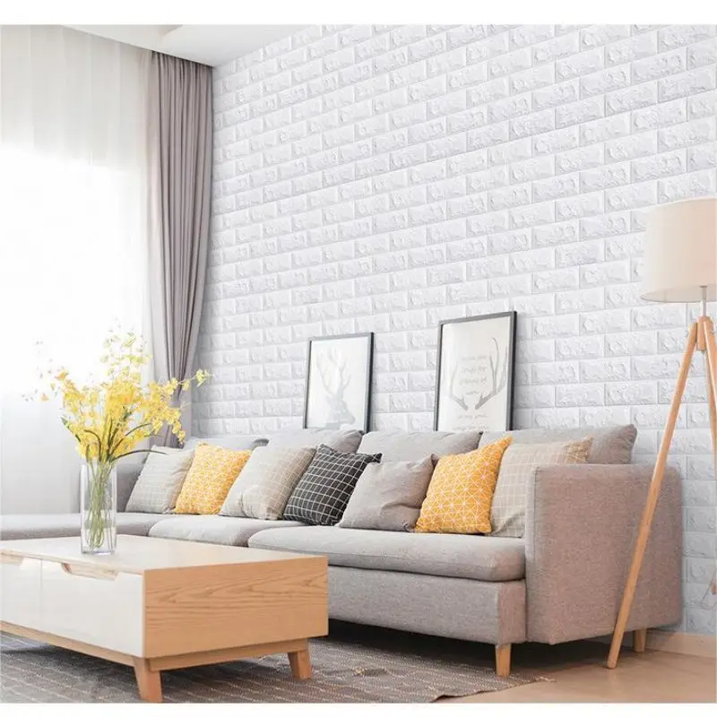 3MM Self-adhesive 3D Brick Wallpaper PE Foam Wall Panels Stickers Waterproof Wallpaper Home Decoration 10/20PCS