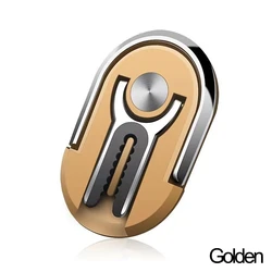 Universal Foldable Rotating Finger Ring Phone Holder (Golden)