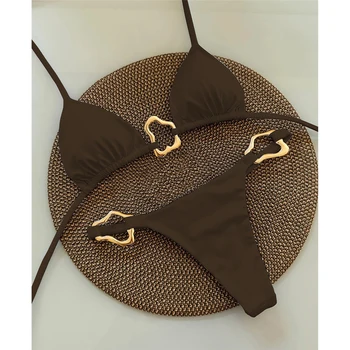 Sexy Halter Micro Bikini – Solid Brazilian Two-Piece Swimwear