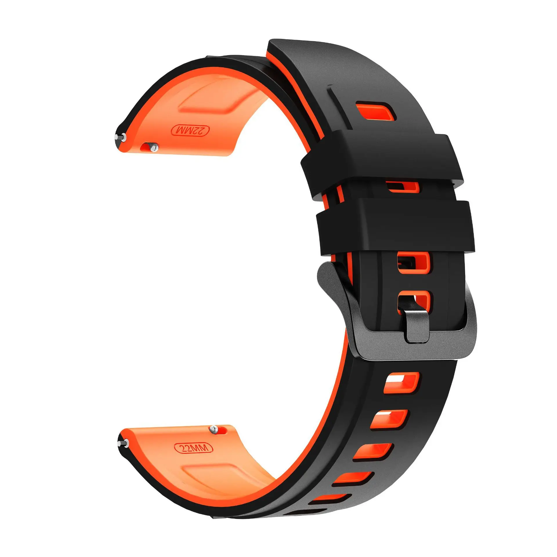 Durable 22mm Sport Silicone Watch Strap - Soft and Comfortable Fitness Band