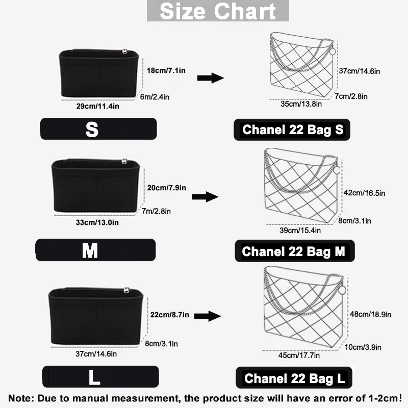 EverToner Felt Insert Organiser Bag For 22 Bag Organizer In Prevent Stain