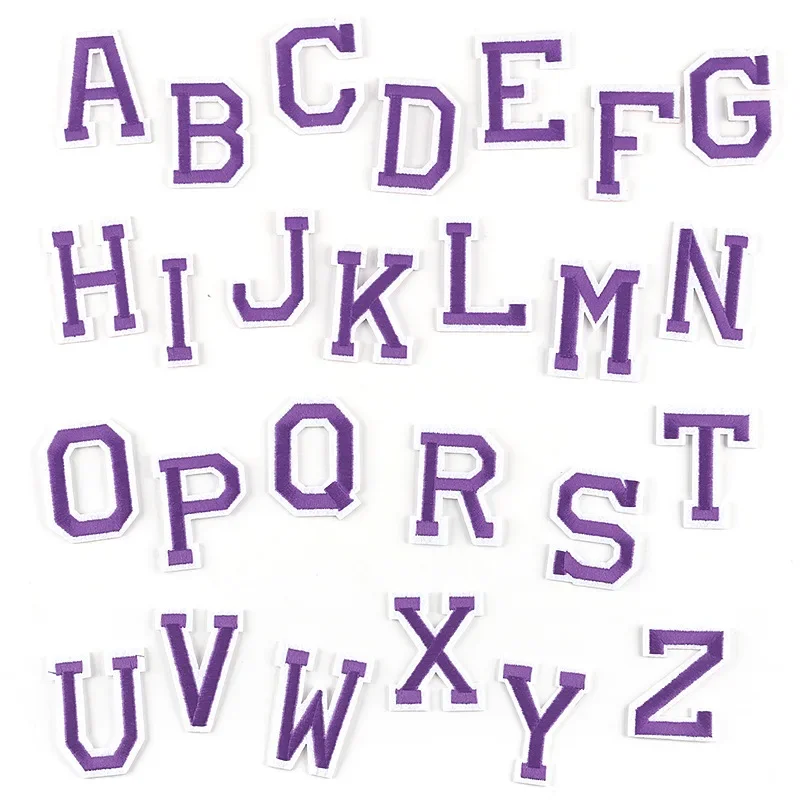 26 PCS Colorful Alphabet Embroidered Iron-On Letter Patches - Fabric Applique Sewing Supplies