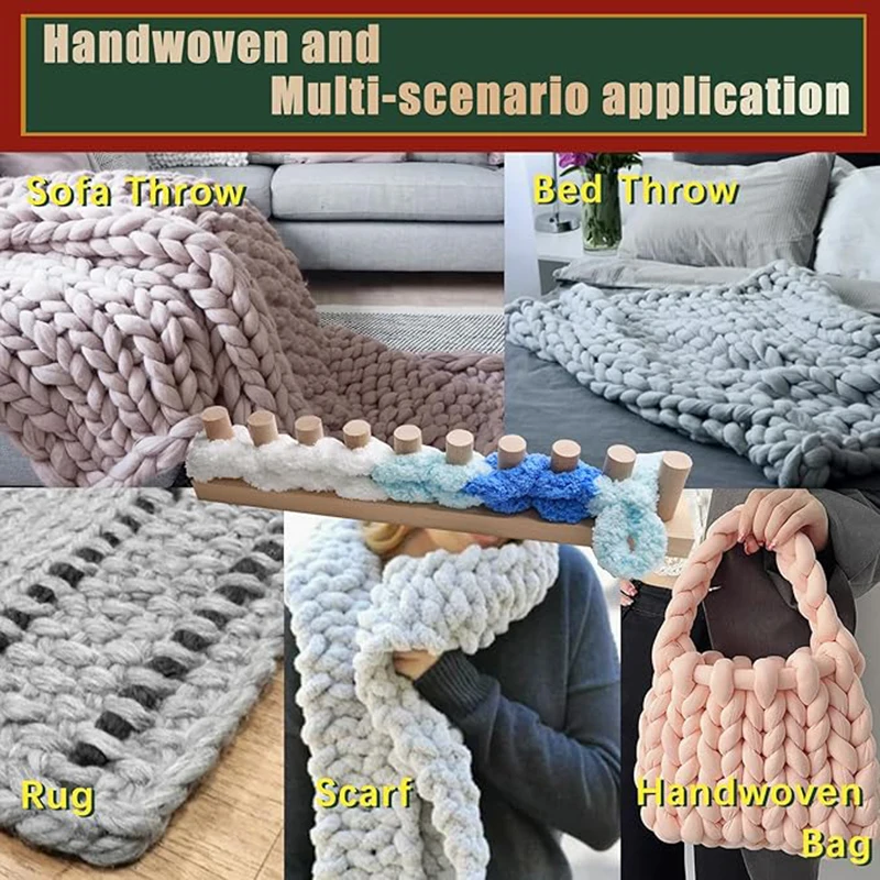 나무 직조틀 조절 가능한 손뜨개질 키트 초보자용 실 공예 DIY 담요 만들기 키트 크리스마스 선물