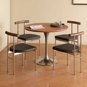 Light Luxury Dining Chair with Solid Wood Backrest Nordic Style Home Seat Minimalist Modern Designer Chair Dining Room Furniture