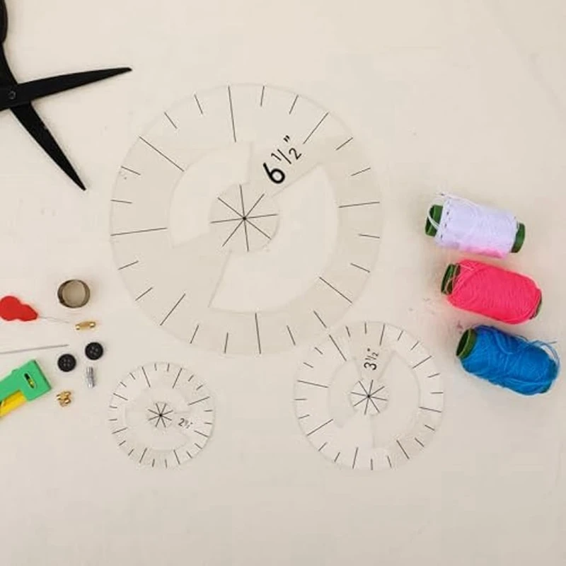 GIGI 5Pcs Circle Ruler Quilting Template Set Circle Templates For Quilting Rulers Acrylic Rulers
