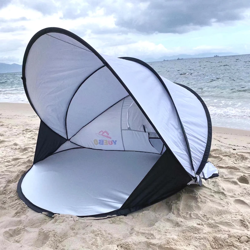 Outdoor beach tent quick open, portable seaside sun protection and rain protection, simple children's tent folding small fully