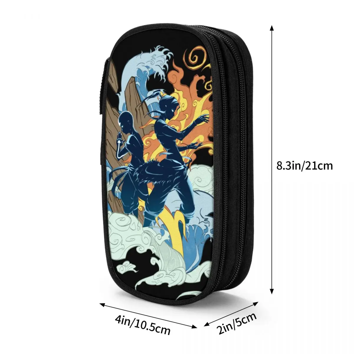 Two Avatars Korra Pencil Case Avatar The Last Airbender Pencilcases Pen Box Big Capacity Pencil Bags Supplies Zipper Stationery