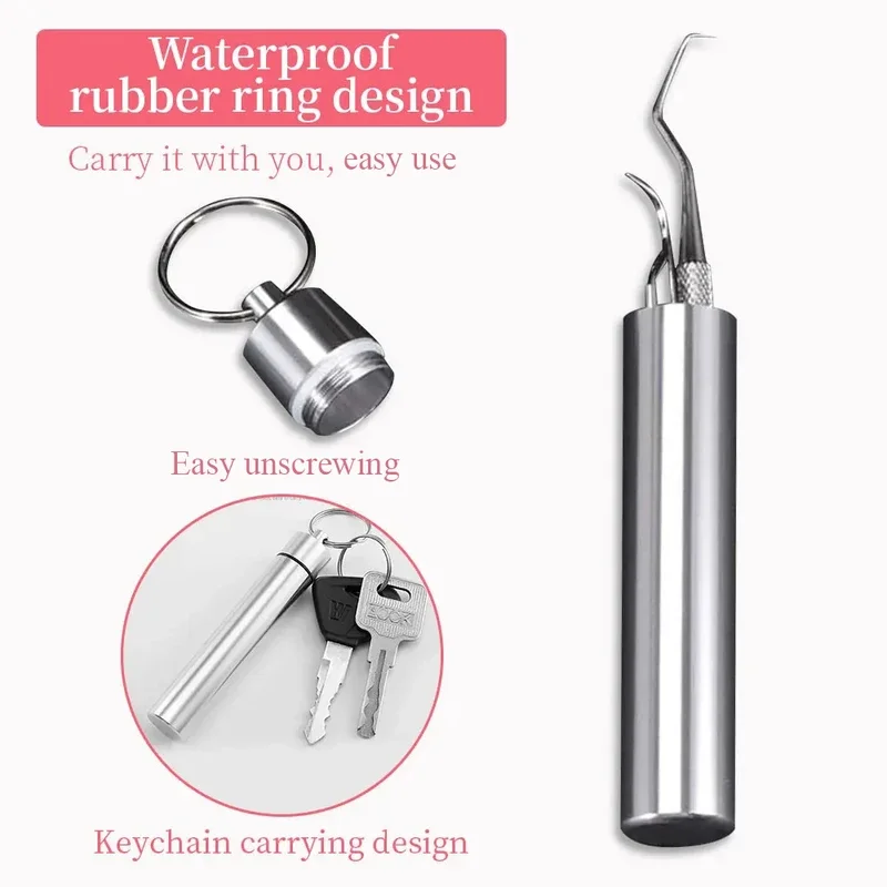 Toothpick Set 7Pcs Stainless Steel Portable Toothpicking Tool Cleaning Oral Care Floss Needle Dental Needle