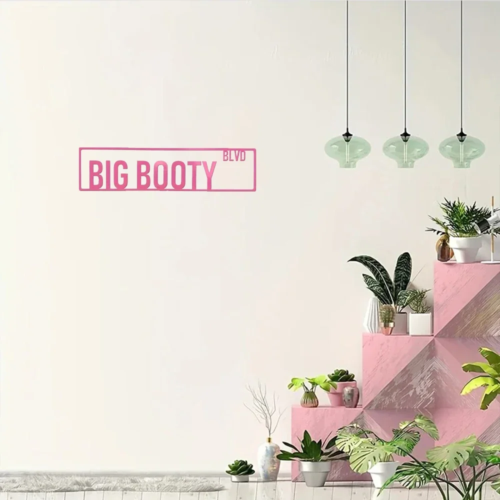 

Pink English Letters BIG BOOTY Metal Logo Plaques Wall Art Wall Decoration Home Decor