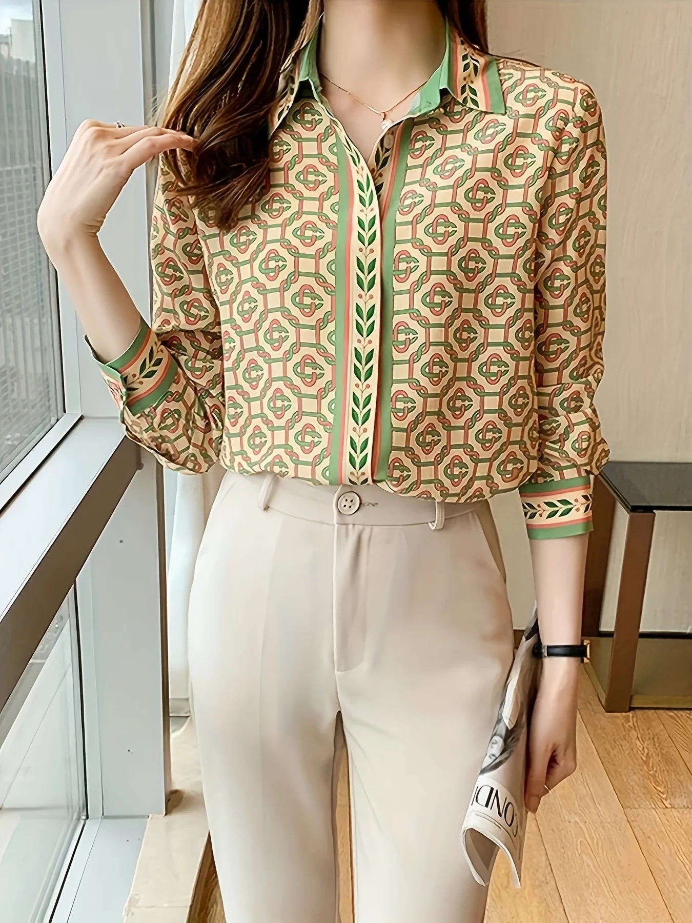 New elegant office ladies shirts fashion printed women Blouses Long Sleeve Tops Blusas Mujer New elegant office ladies shirts fashion printed women Blouses Long Sleeve Tops Blusas Mujer