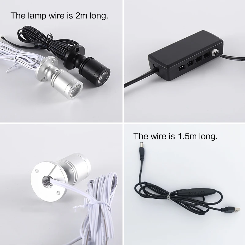 5V LED Remote Control Dimmable Cabinet Light Mini Spotlight For Display Shelf Counter Wine Cabinet Model Showcase USB Powered,led spotlight