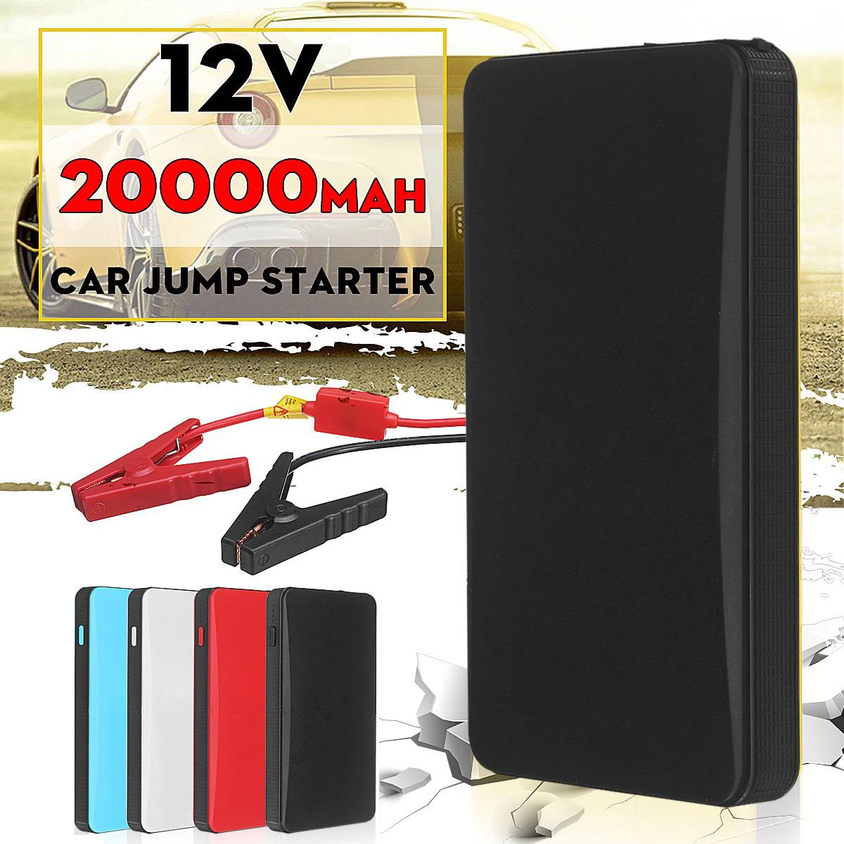 

20000mAh 12V Car Jump Starter Auto Starters Portable Booster Battery Starting Device Multifunctional Power Bank Quick Starter