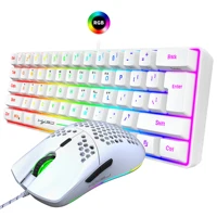 Hot selling HXSJ 61 keys V700 RGB luminous mechanical feel keyboard and mouse combos gaming set for computer game - Image 2