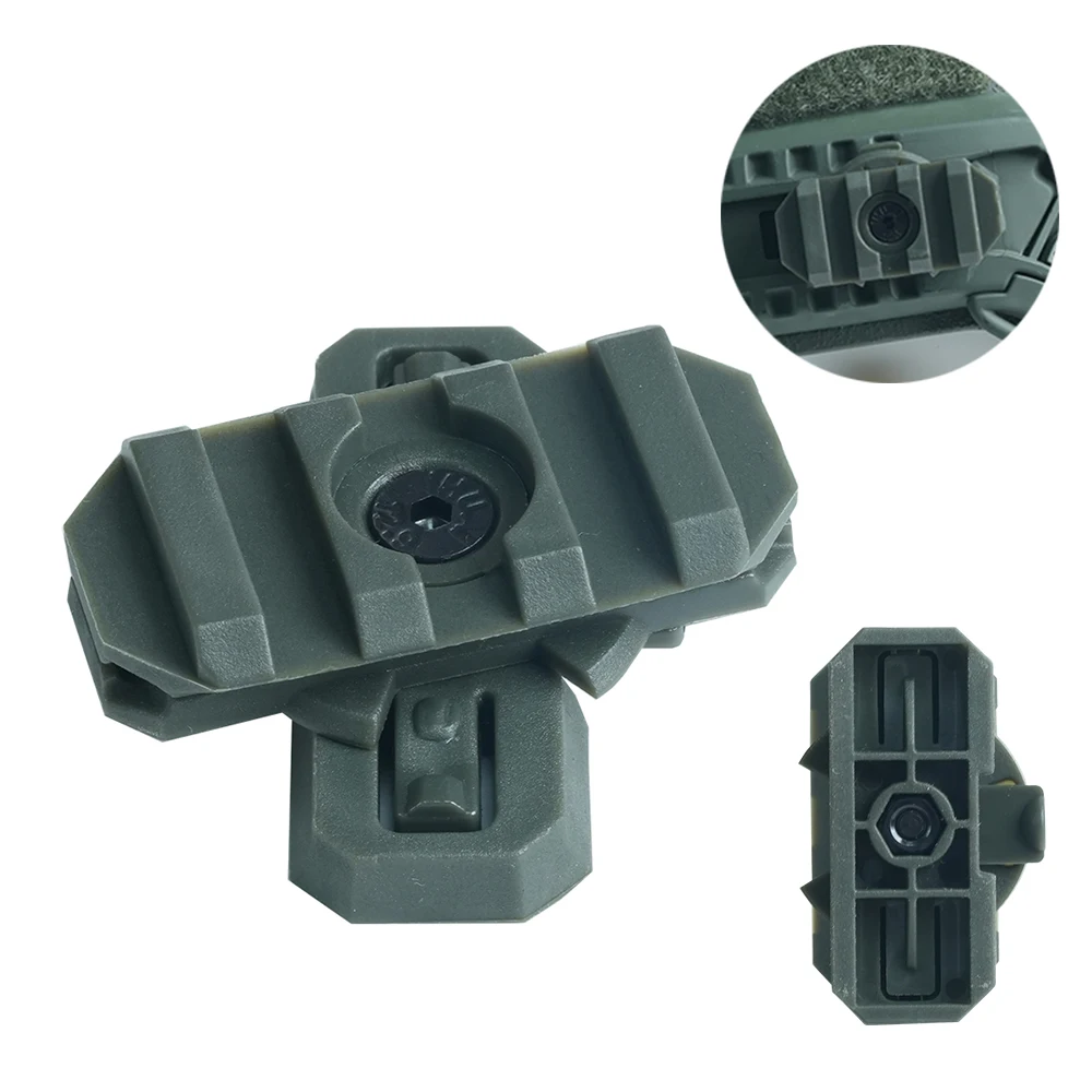 BOOIU New Fast Helmet Side Rail Adapter Nylon 360 Rotatable Helmet Rail Flashlight Mount For Airsoft Helmet Hunting Accessories