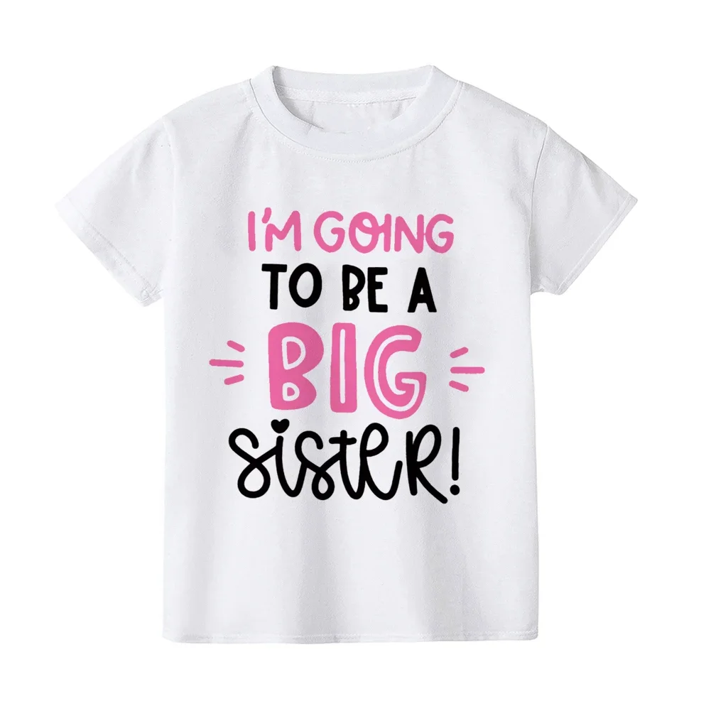 I'm Going To Be A Big Sister T-shirt Baby Announcement Big Sister Sibling Clothes Tops Toddler Rainbow Shirt Girl Kids Clothing 3