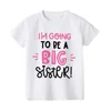 I'm Going To Be A Big Sister T-shirt Baby Announcement Big Sister Sibling Clothes Tops Toddler Rainbow Shirt Girl Kids Clothing 3