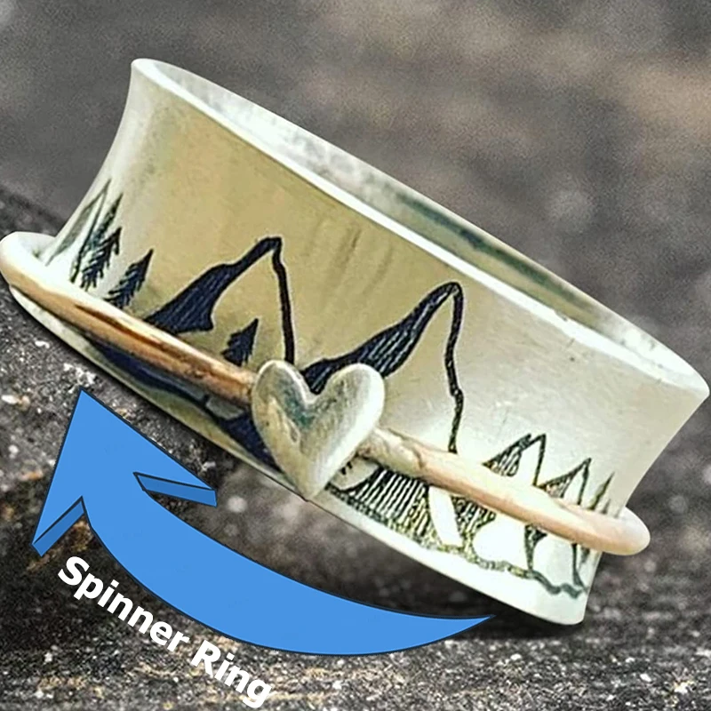 Anillo De Ansiedad Fidget Con Cuentas Giratorias – Plateado De Ley, 4 O 7 Cuentas, Anti-estrés, Discreto Y Elegante, Ideal Para Mujeres Y Niñas, Regalo Para San Valentín