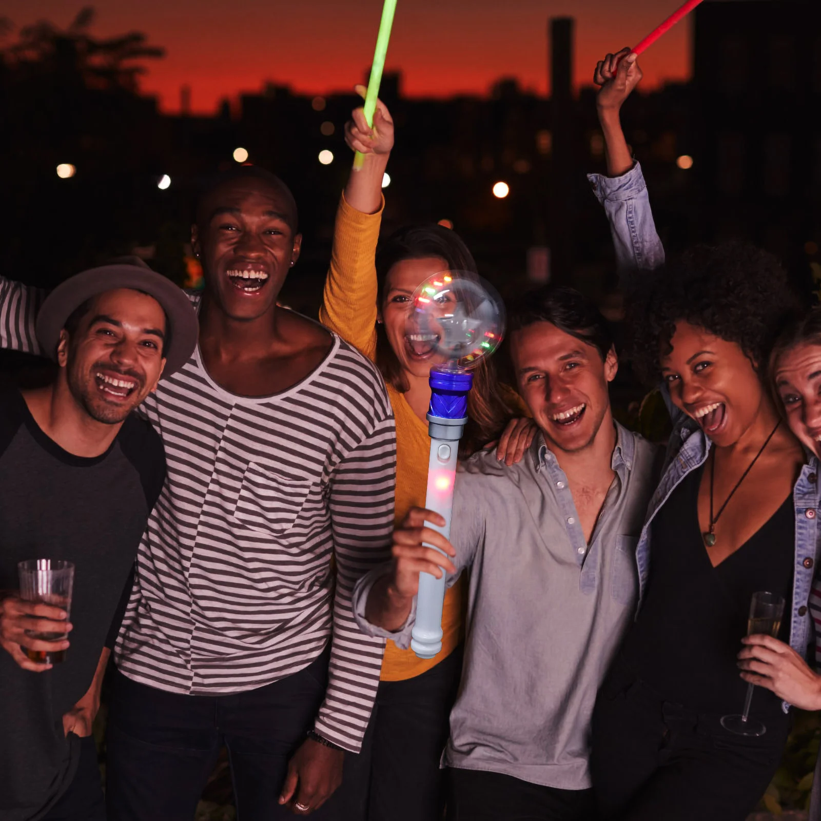 

LED Glowing Stick Princess Flashing Wand Toys Handheld Concert Cheering Tube Magic Ball Wand Luminous Toys