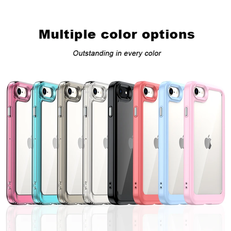 For iPhone SE 2022 Case For iPhone 14 Pro 13 Pro Max 12 8 7 SE 3 2022 Cover Luxury Silicone Clear Bumper TPU Shockproof Shell iphone 13 pro max case clear