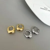 Stainless Steel Smooth Metal Chunky Hoop Earrings For Women Girls Fashion Round Circle Hoops Statement Earrings Punk Jewelry 5