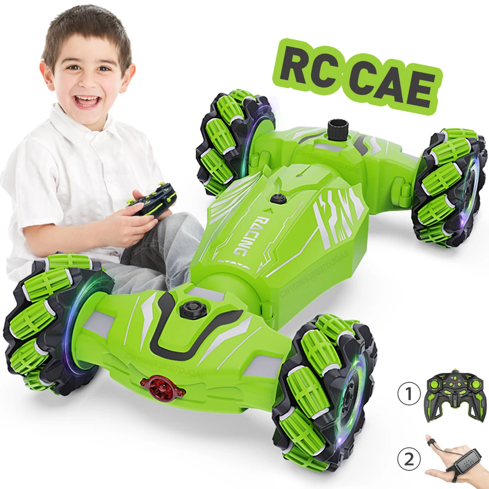 

4WD 1:16 Stunt RC Car With LED Light Music Spray Gesture Sensing Deformation Twist Drift Climbing Radio Controlled Car Kid Toys