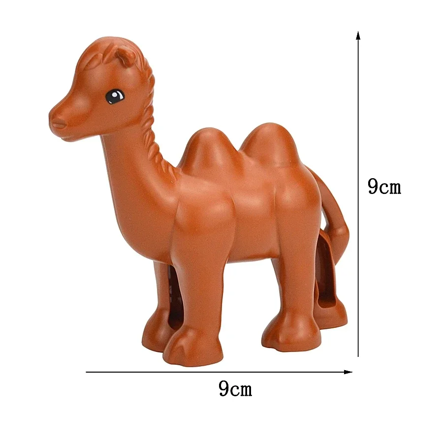 Bloques de construcción de animales de granja de gran tamaño, partículas de zoológico, peces, perros, ciervos, leones, ballenas, dinosaurios, compatibles con Duploes, ladrillos de gran tamaño, juguete