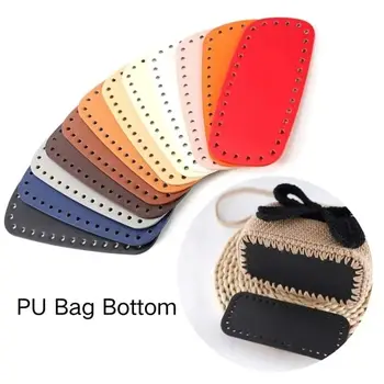 Oval PU Leather Bag Base – DIY Knitted Handbag Bottom with Holes 1