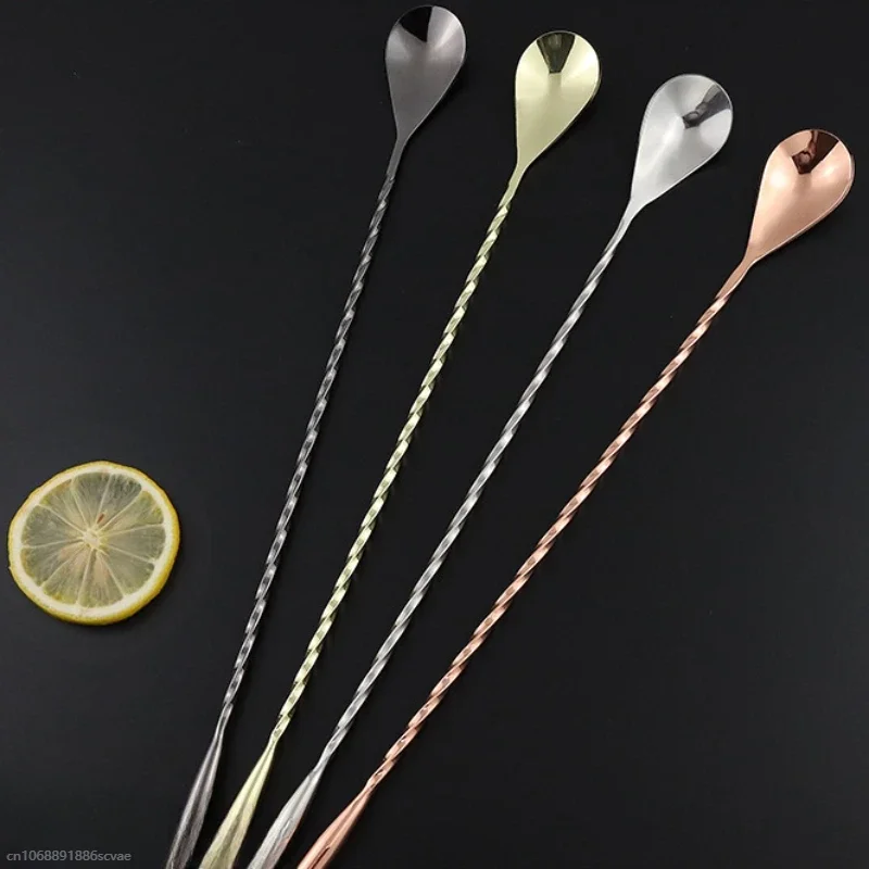 Agitatori Per Cocktail Con Manico Lungo Barman Mixing Stick Spoon Kit Barman In Acciaio Inossidabile Accessori Whisky Shaker Bar Kitchen