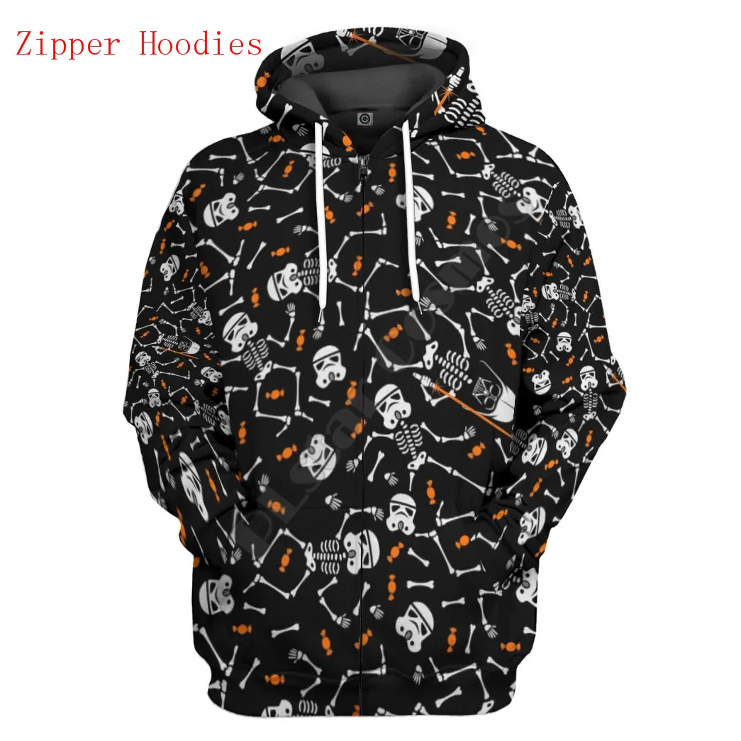Halloween Skeleton Stormtrooper 3D All Over Printed Hoodies Streetwear Women For Men Pullover/Sweatshirt/Zipper Hoodies
