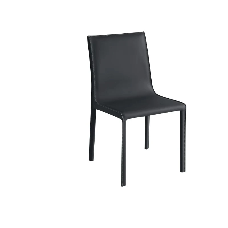 Dining Chair Solid Wood Ltalian Minimalist Comfortable Household Saddle Leather Elegant