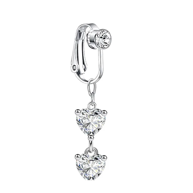 Faux Fake Belly Butterfly Fake Belly Piercing Heart Clip On Umbilical Navel Pircing Butterfly Leaves Cartilage Earring Clip piercing jewelry body piercing earrings ear piercing jewelry metal jewelry belly button earrings belly button piercings body piercing jewelry body jewelry