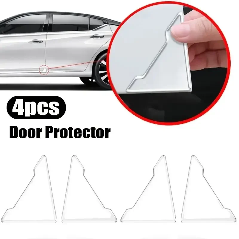Car Door Corner Anti-collision Covers 4PC Universal Transparent Silicone Protector Anti-Scratch Stickers Door Protection