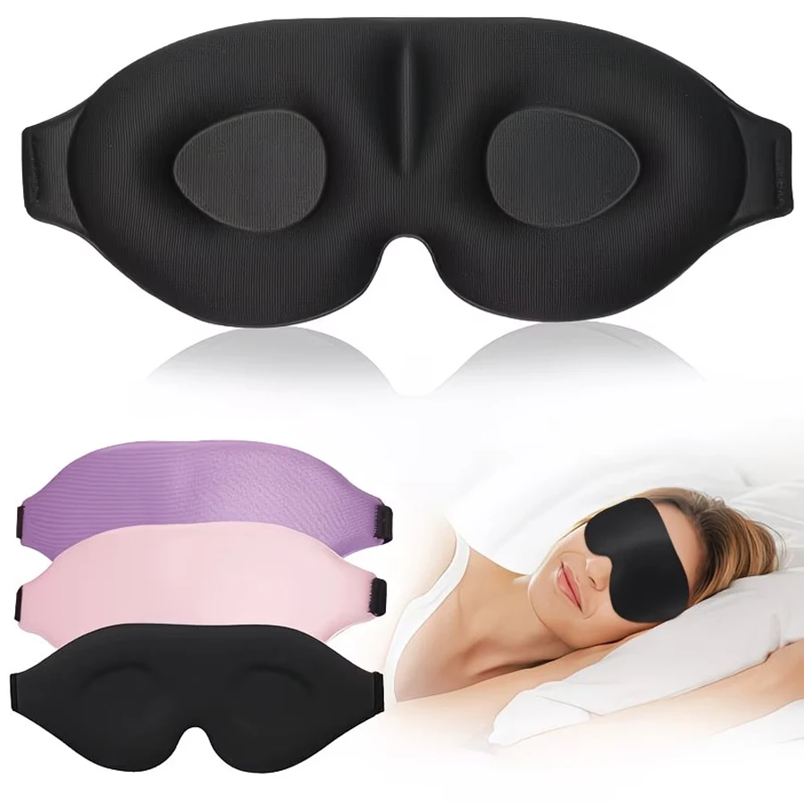Luxurious 3D Light-Blocking Sleep Mask with Noise Reduction, Hypoallergenic and Skin-Friendly, Perfect for Restful Sleep, Travel, and Relaxation