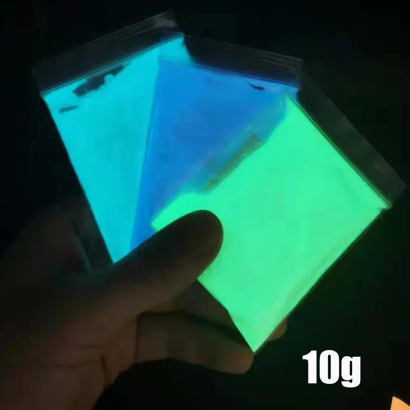 Nail Powder Nail Pigment Nail Glitter Luminous Pigment Fluorescent Pigment 10g/Bag Luminous Glitter Powder For Nail Art 12-Color Fluorescent Phosphor Pigment Summer Glow In Dark Phosphor Powder FD-48