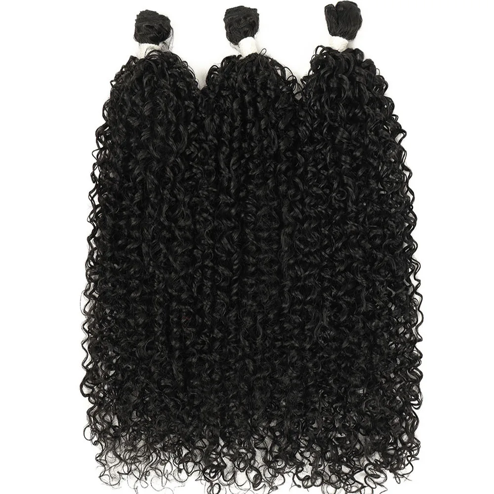 3 Bundles 150g Synthetic Mongolian Kinky Curly Hair Extensions Loose Water Organic Fiber Hair Weaves for Wig Or Hairdos
