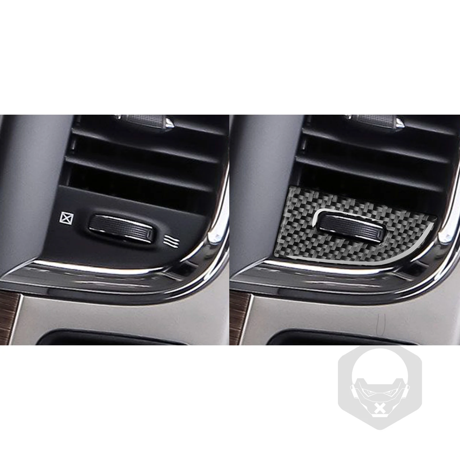 For Dodge Ram 2013 2014 2015 Central Air Outlet Temperature Display Control Panel Cover Trim Carbon Fiber Accessori Interior