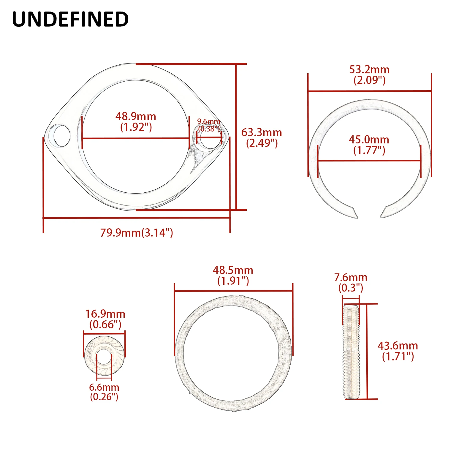 Exhaust Gasket Motorcycle Exhaust Muffler Exhaust Flange Install Kit Pair For Harley