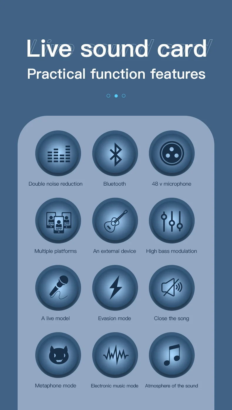 Live Sound Card for Mobile & Computer Universal Recording Mic Head Dedicated for Singing and Live Streaming