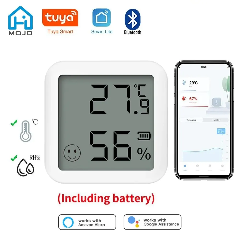Mini Bluetooth Temperature Humidity Sensor with LCD Screen Smart Linkage Remote Control Thermometer Hygromet Alexa Google Voice 1 Mini Bluetooth Temperature Humidity Sensor with LCD Screen Smart Linkage Remote Control Thermometer Hygromet Alexa Google Voice 1