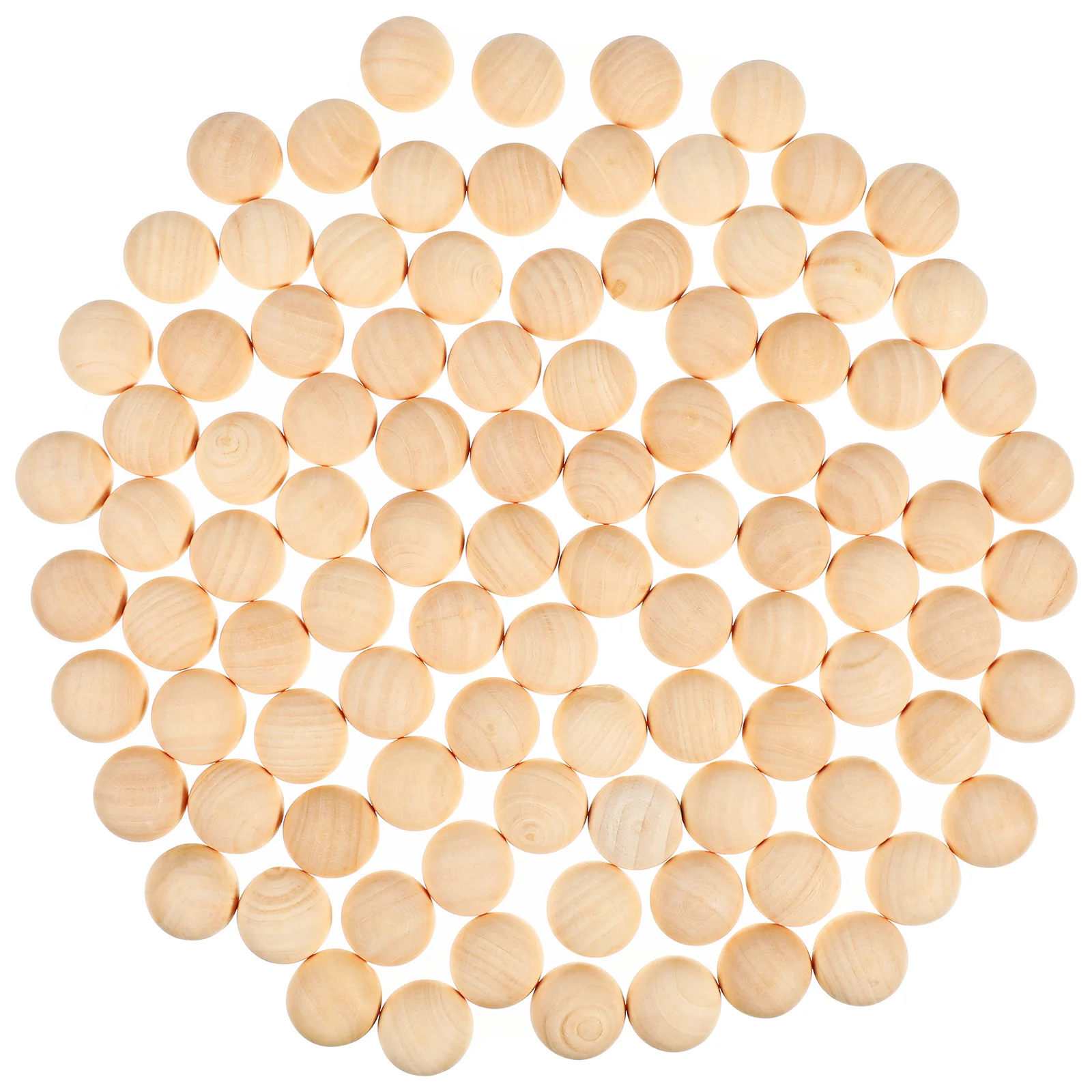 

Half Wood Beads Wooden Balls Craft Ball Crafts Unfinished Diy Macrame Round Sphere Natural Bead For Hemisphere Mini Flat Blank