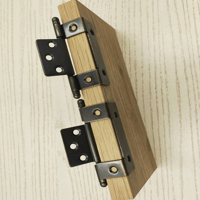 Child Mother Hinge Three Fold Plywood Hinge Black Retro Furniture Cabinet Connection Accessories for Door Hinge
