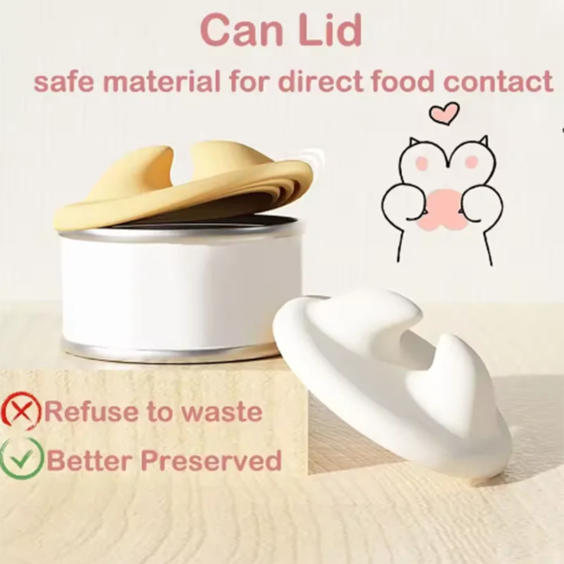 Pet spoon cute multifunctional canned wet food feeding spoon Silicone sealable lid cat and dog feeding accessories