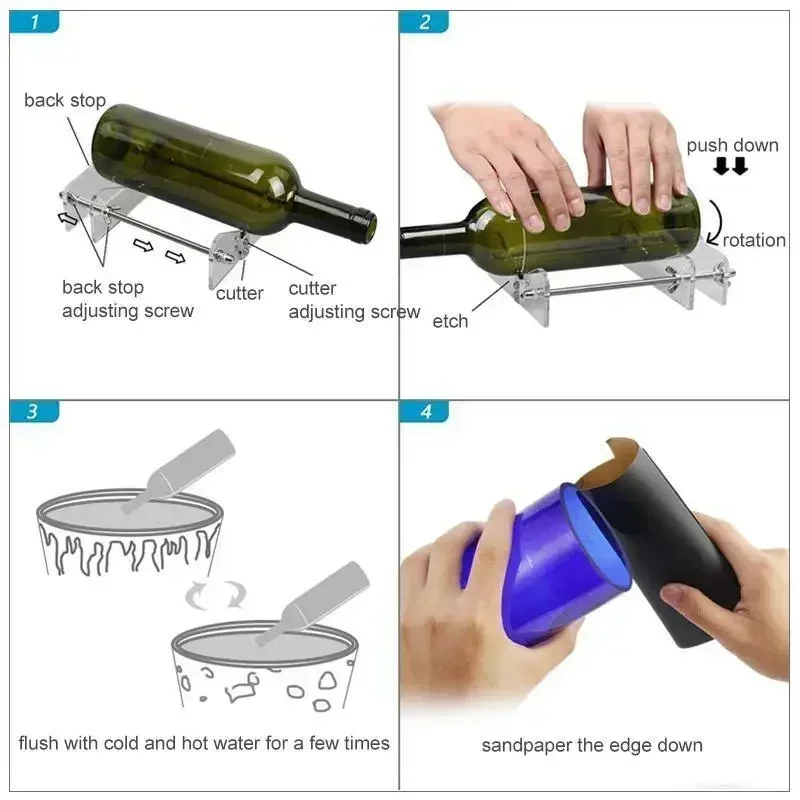 Glass Cutter Bottle Cutter Glass Cutter Professional for Bottle Cutting DIY Cut Tool Machine Wine Beer Craft Recycle