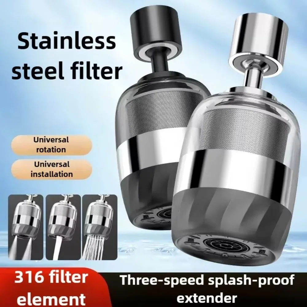 Stainless Steel Kitchen Faucet Extender with Double Layer Filtration