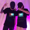 Hot Sale Sound Activated El T-qualizer Shirt Led T shirt El T-shirt  With 2pcs AA Battery Inverter Free Shipping 3