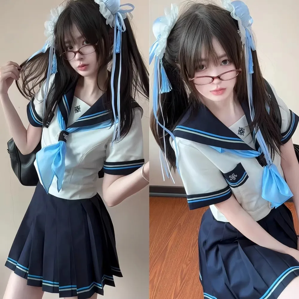 Conjunto completo de uniforme Jk para mujer, uniformes de escuela