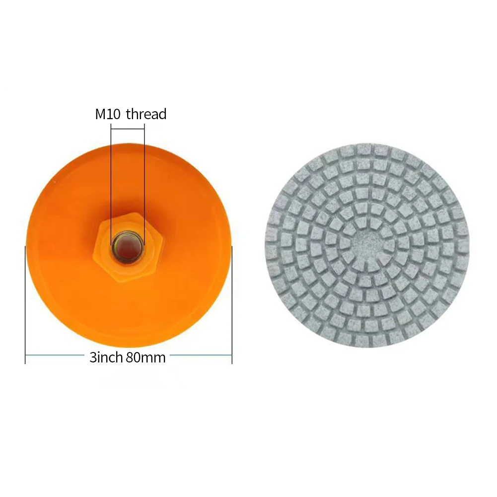 80mm 3 Inch Polishing Pad M10 Diamond Wet Dry Buff Disc Flexible Grinding Discs Polish Pad for Granite Stone Concrete Marble