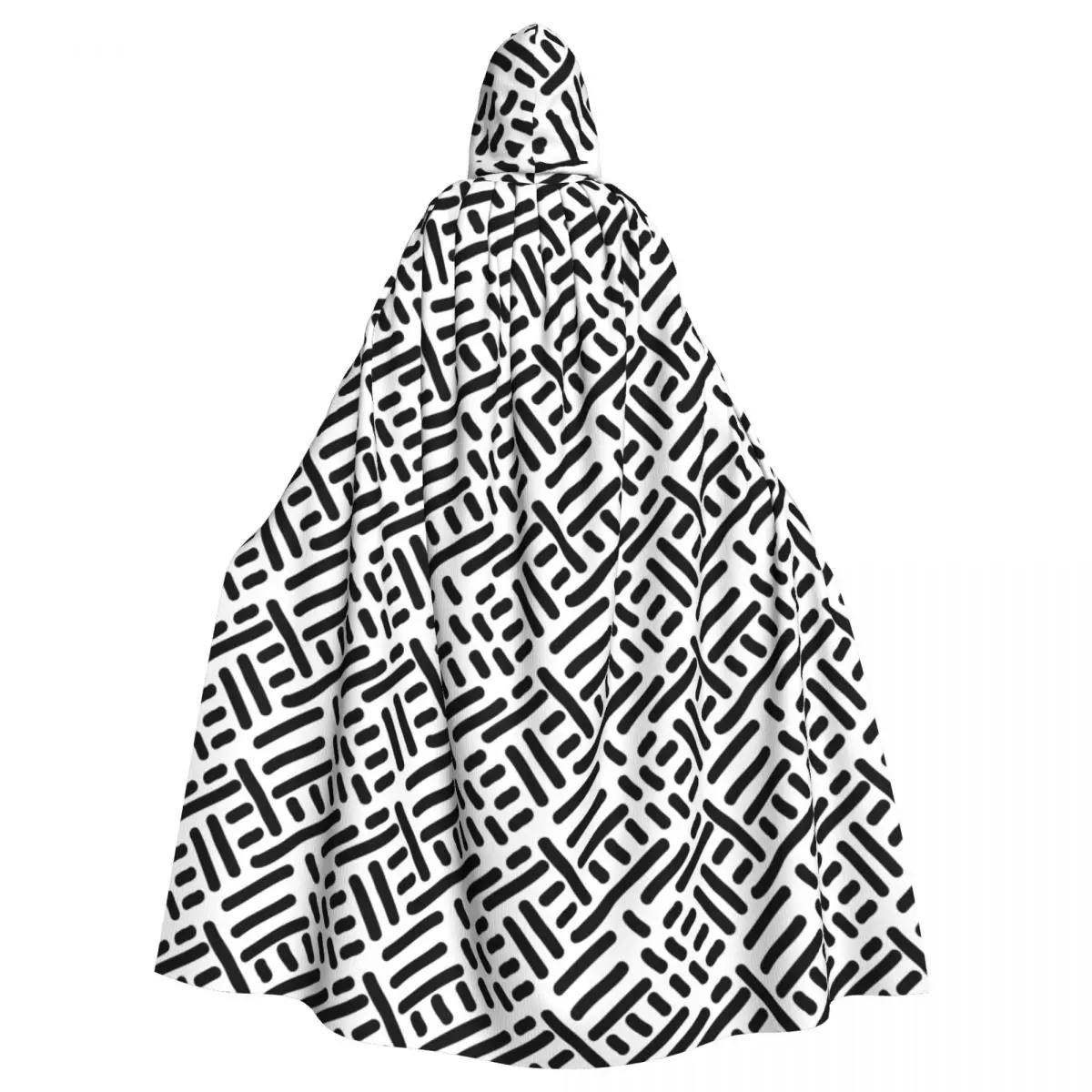 

Abstract Dot Line Hooded Cloak Polyester Unisex Witch Cape Costume Accessory